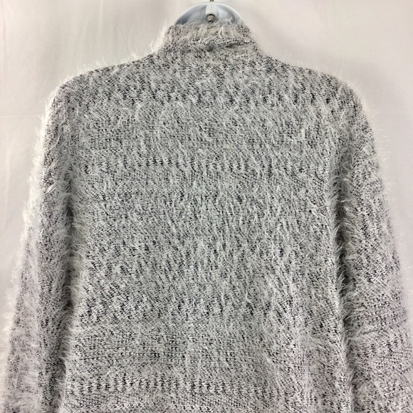 Vince Camuto Longline Gray Eyelash Open Front Cardigan Size M - Picture 9 of 11